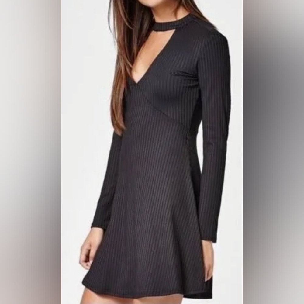 Kendall & Kylie Sz Small Ribbed Choker Dress